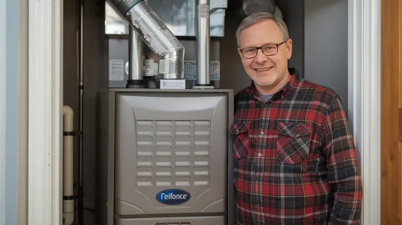 Customer service representative helping a client with HVAC questions